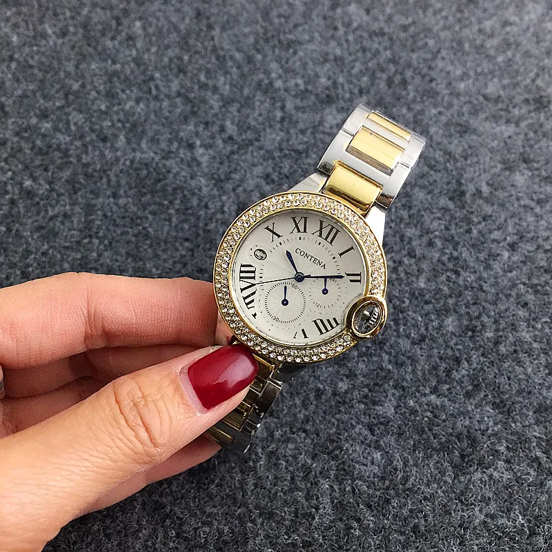 

Contena Fashion Casual men wristwatches quartz stainlees steel strap watches male clocks