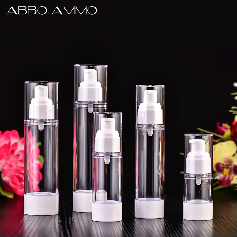 

ABBO AMMO 15ml 30ml 50ml 80ml 100ml Airless Pump Emulsion Cosmetic Bottles Lotion Cream Containers Empty Vacuum Pump Vessel