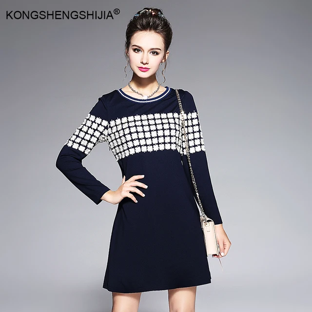 Dark Blue Straight Dresses