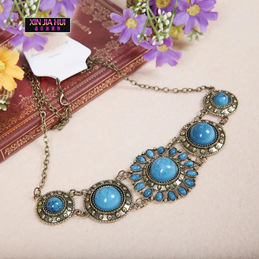 

Belly Dance Lake Blue Tribe Necklace Headwear Indian Jewelry Disfraces Infantiles Disfraz Infantil Carnaval Acessorios