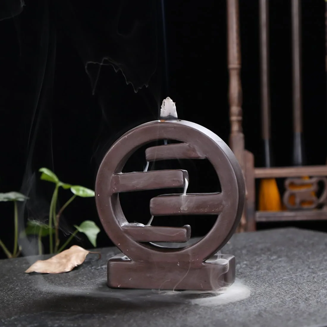 

Smoke Waterfall Backflow Incense Burner Creative Home Decor Ceramic Incense Holder Censer Living Room Office Home Ornaments