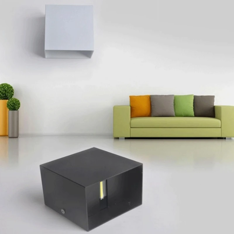 Waterproof 12W Indoor Outdoor LED Wall Lamp Modern Aluminum Adjustable Surface Mounted Cube Led Garden Porch Light