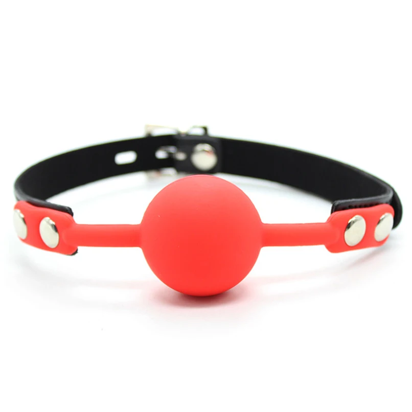 Buy Full Silicone Ball Gag Open Mouth Gag With Locking Buckle In Adult Game 