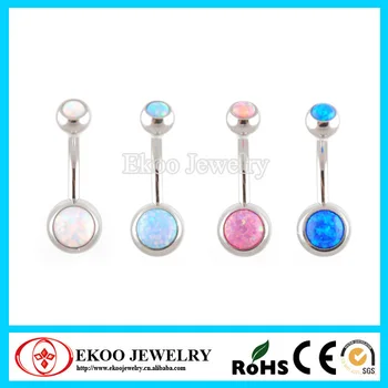 

316L Surgical Steel Opal Double Gemmed Stud Earrings 1.6*10*5/8mm One of Each Color Lot of 4pcs Opal Jewelry