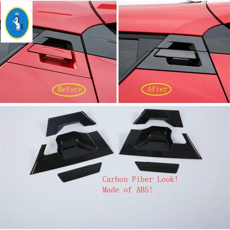 

Yimaautotrims Auto Accessory Rear Outside Car Door Pull Doorknob Handle + Bowl Cover Trim For Toyota C-HR CHR 2016 - 2019 ABS