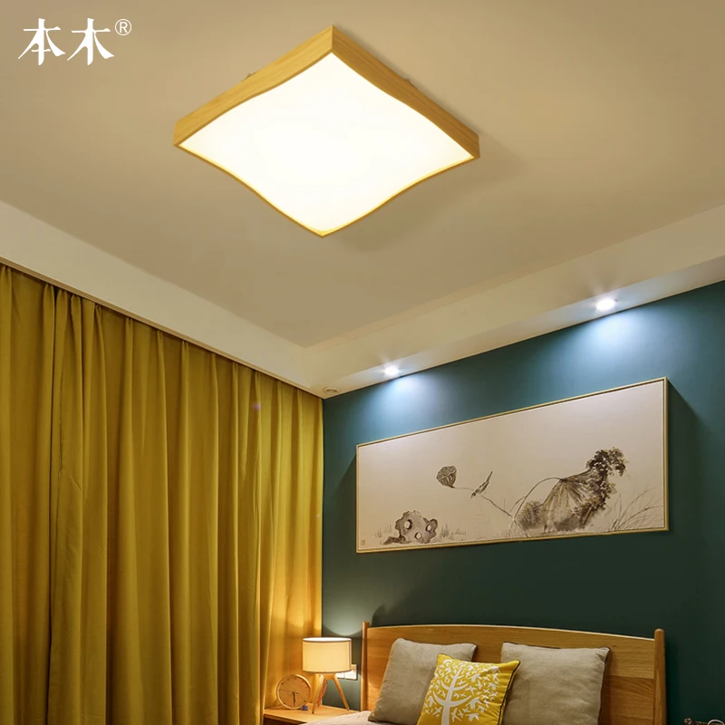cheap Japanese style Delicate Crafts Wooden Frame Ceiling Light led ceiling lights luminarias para sala dimming led ceiling lamp