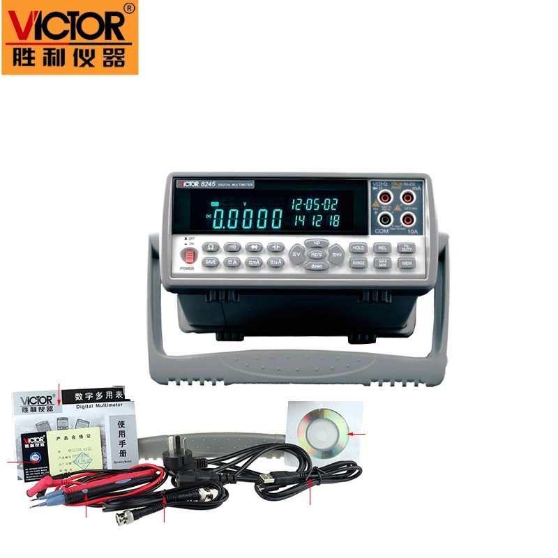 Настольный дисплей VICTOR 8245 VC8245 4 1/2 высокоточный цифровой мультиметр Ture RMS с USB