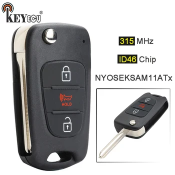 Keyforkess 315MHz ID46 Chip NYOSEKSAM11ATx sostituzione Flip pieghevole 3 pulsanti telecomando portachiavi per Kia Soul 2010 2011 2012 2013