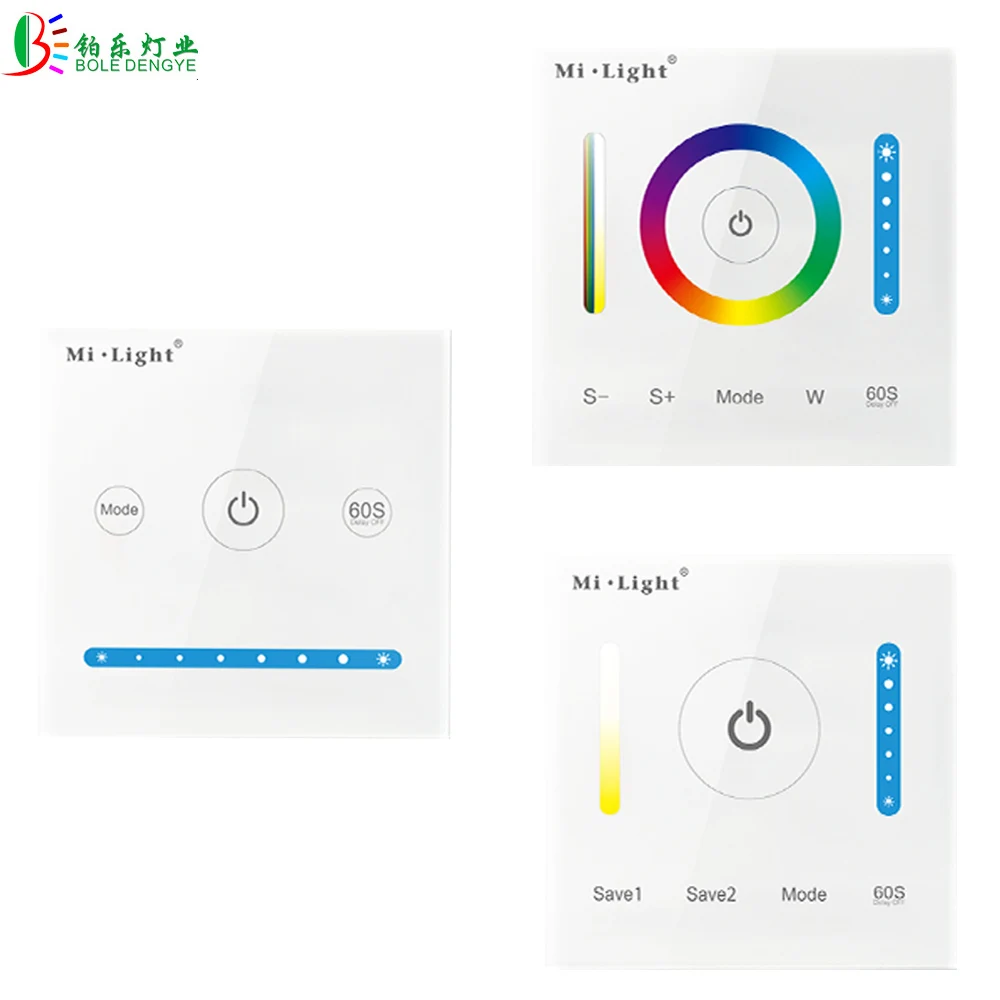 

DC24V/12V RGB CCT Controller Dimmer Brightness Adjust Control Mi Light P1 P2 P3 Wall Mounted Panel Controller For LED Strip