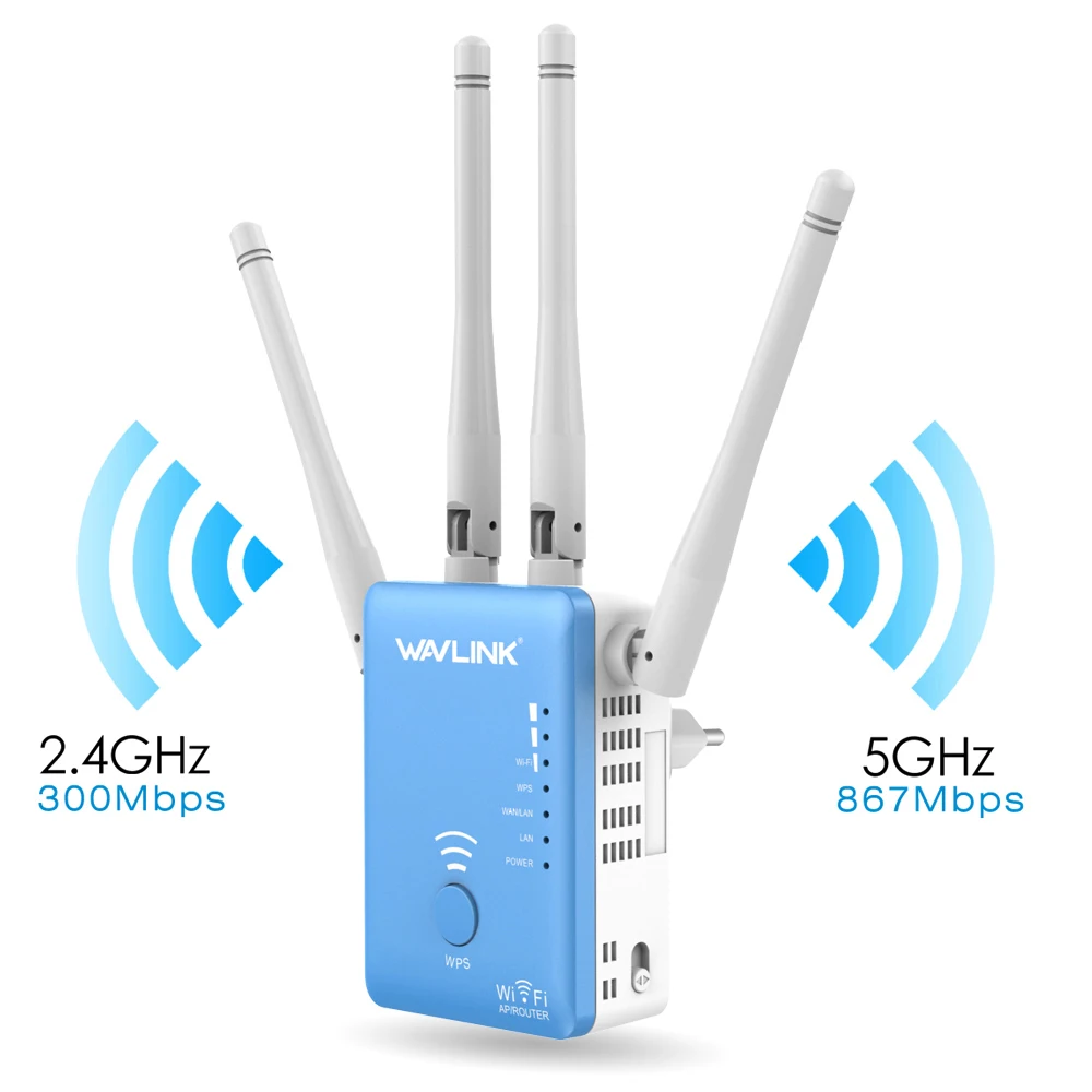 Wavlink wifi ретранслятор/маршрутизатор/точка доступа 1200 Мбит/с беспроводной Wi-Fi диапазон расширитель wifi усилитель сигнала ж/внешние антенны синий