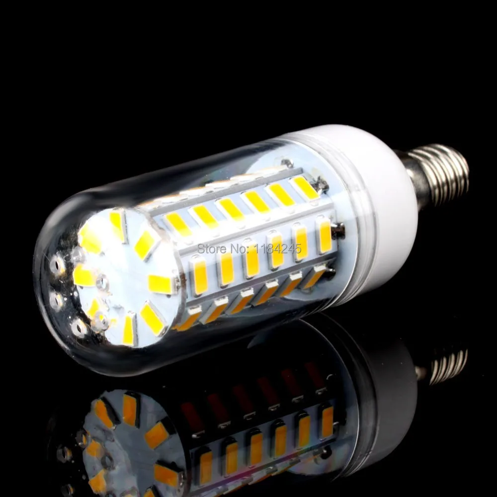 E14 56 LED SMD 5730 8W Светодиодная лампа 220V 110V теплый белый свет/белый Бесплатная