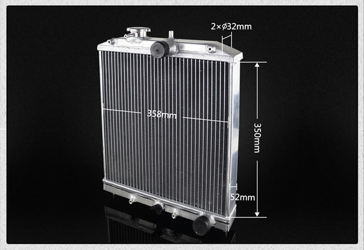 Hypertune-52 мм Полный алюминиевый радиатор 3 ряда для HONDA CIVIC B18C/B16A MT 32 мм в/из HT-SX104