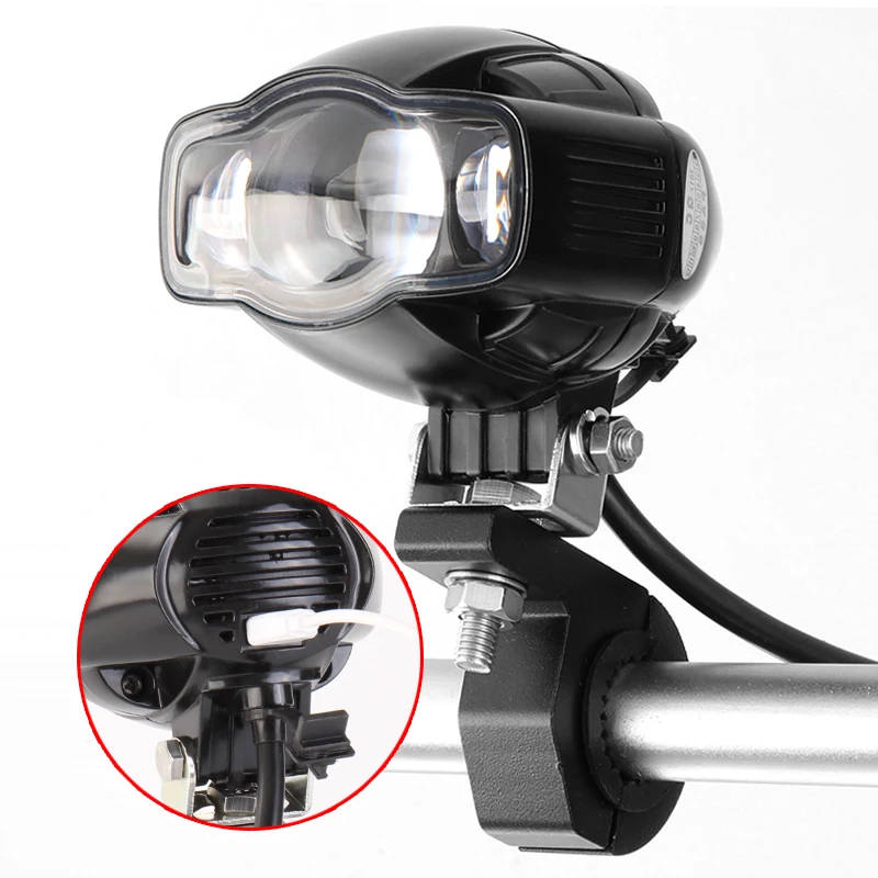 Motowolf 20W Motorcycle Headlights 9V-85V Univesal Motorbike Spotlight Head Light Lamp E03C For Honda Suzuki Yamaha Harley |