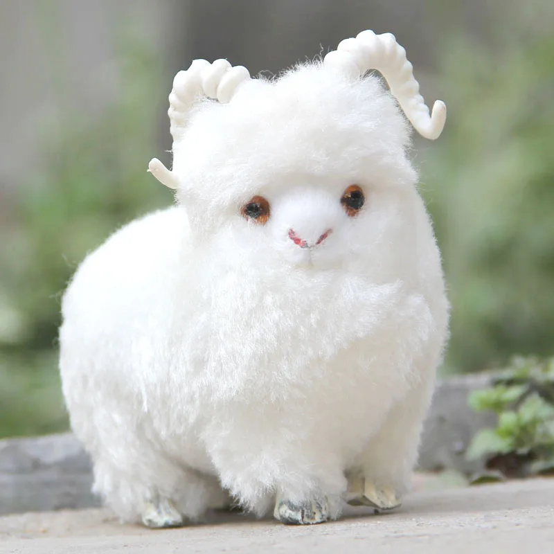 

ZILIN Mini Adorable Sheep Simulated Lovely Sheep with Artificial Fur Shop Decor 8*5*8 cm