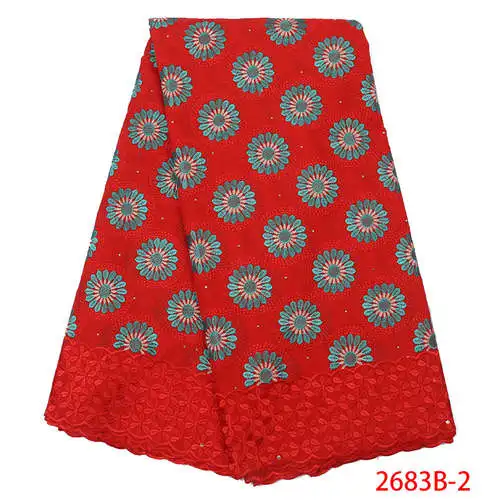 

Malaysia High Quality New Fashion Embroidered Cotton-Embroidery-Fabric Swiss Voile Lace Fabric QF2683B-2