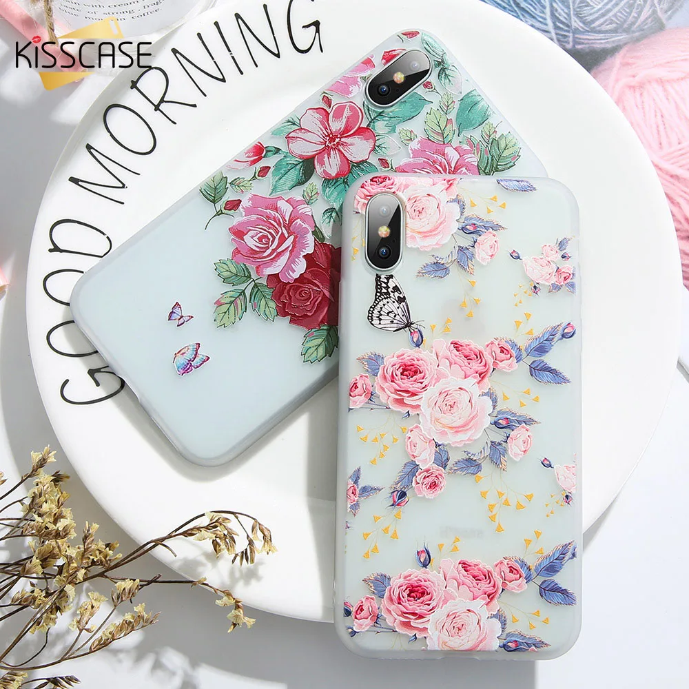 KISSCASE цветок чехол с тиснением и изображением для huawei P20 P10 Lite Plus Мягкий из ТПУ
