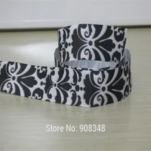 Палочки Размеры 9 16 22 25 38 50 75 мм Ширина логотип бренда на заказ Ленты черный цветок печатных Grosgrain ленты волосы луки pgr327