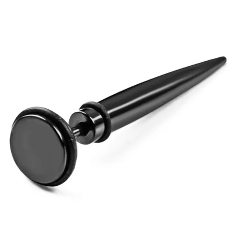 1 шт. новые модные уникальные черные серьги из нержавеющей стали рожок конус шип