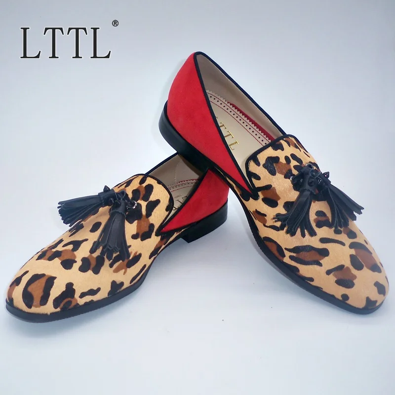 leopard print flats with tassel
