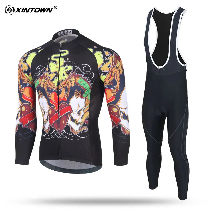 XINTOWN Men Long Sleeve font b Cycling b font font b Jersey b font Set B