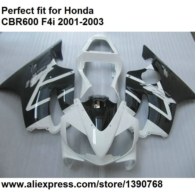 АБС-пластик Обтекатели для Honda CBR 600 F4i 01 02 03 черные белые обтекатели комплект CBR600F4i