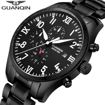 

Fashion Automatic Watches Men Luxury Brand GUANQIN Multifunction Mechanical Watch Men Calendar Week Month 24 hours Luminous+BOX