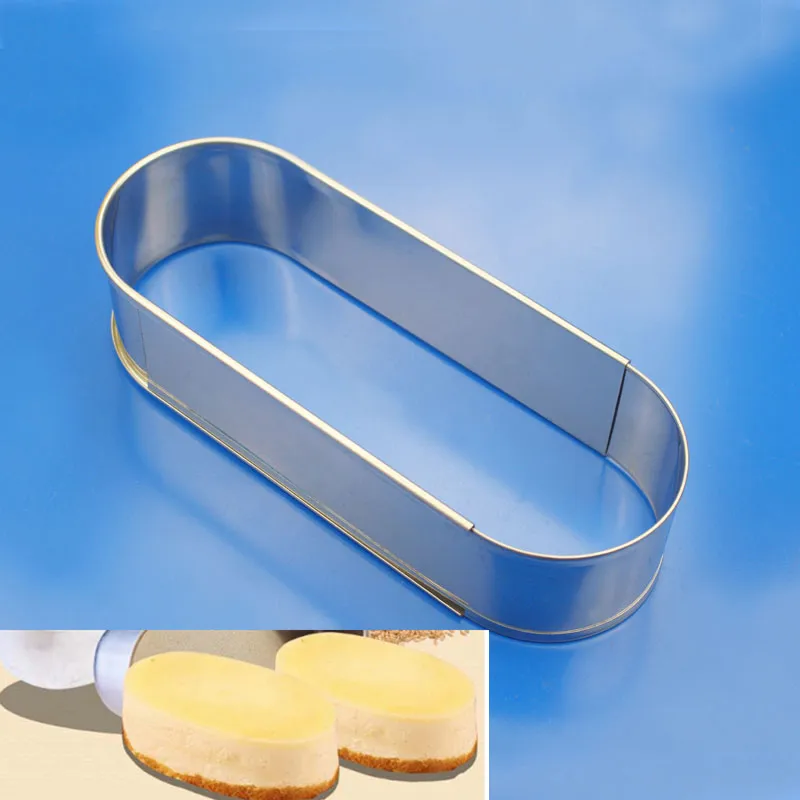 Freely Adjustable Size Stainless Steel Oval Shape Tiramisu Mousse Ring