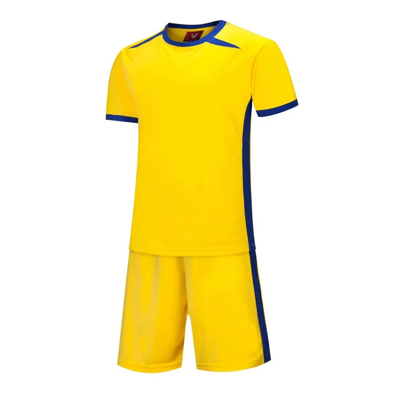 Breathable Men's Soccer Jerseys Polyester Football Jersey and shorts