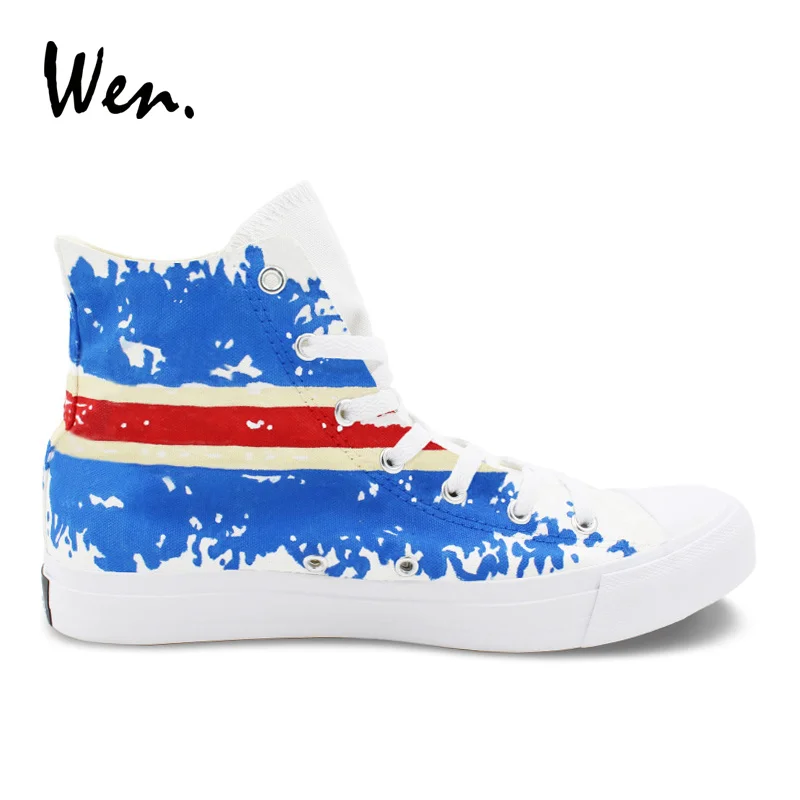 Canvas High Top Sneaker Casual Skate Shoe Boys Girls New Jersey Flag