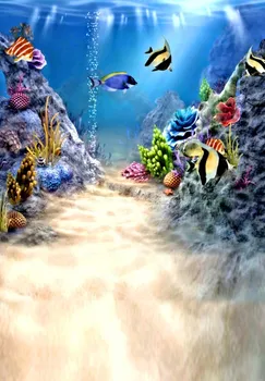 

Under The Sea Fish photo backdrop Vinyl cloth High quality High quality Computer printed custom photo studio background