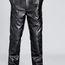 Мужские длинные брюки и кашемировые утолщенные локомотивные кожаные брюки
