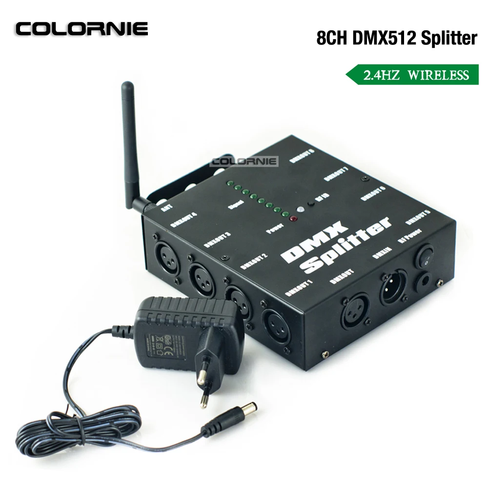 Беспроводной 8-канальный DMX512 Splitter DMX сцены разделитель усилителя сигнала 8 способ DMX распределитель для вечерние дискотека свет этапа