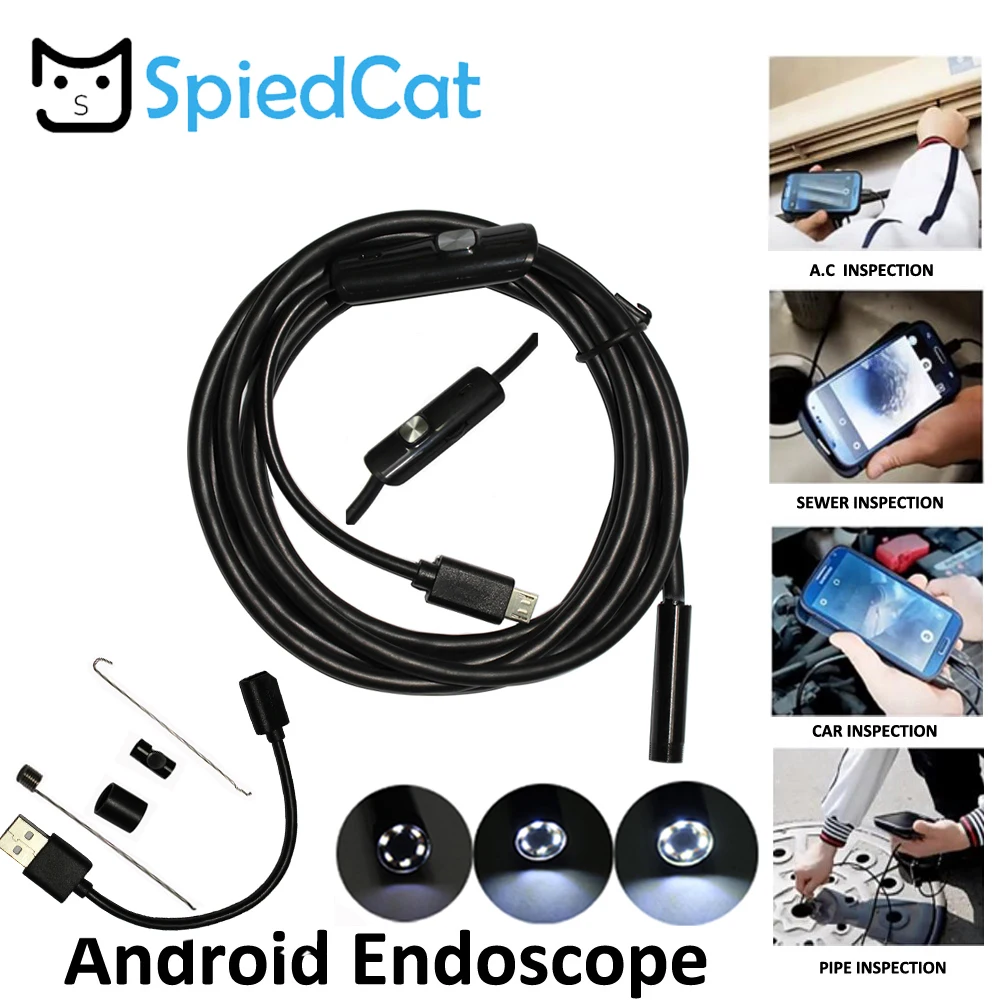 

Android Phone Inspection HDCamera 1M 2M 3.5M 5M 5.5mm lens Endoscope inspection PipeWaterproof micro USB Snake Camera