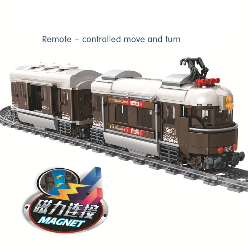 

New Train Series Swiss Classic Train Puzzle Assembling Model Building Blocks Kit Toys Kids Gifts