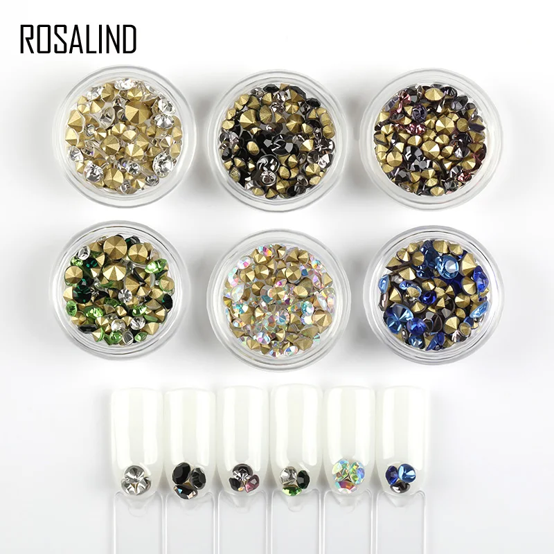 

ROSALIND Nail Art Rhinestone Gel Mixed Color 1PCS Nail Art Decoration Rhinestones For Manicure Crystals Nails Accessories
