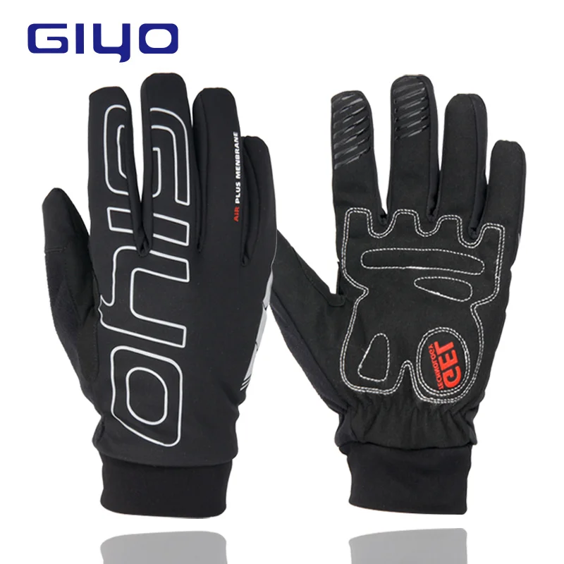 GIYO водонепроницаемые велосипедные перчатки с полным пальцем, перчатки с сенсорным экраном для шоссейного горного велосипеда, перчатки для горного велосипеда, светоотражающие велосипедные Гелевые перчатки