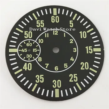 

38.5mm Black Disc Dial fit ETA 6497 movement mens watch P843