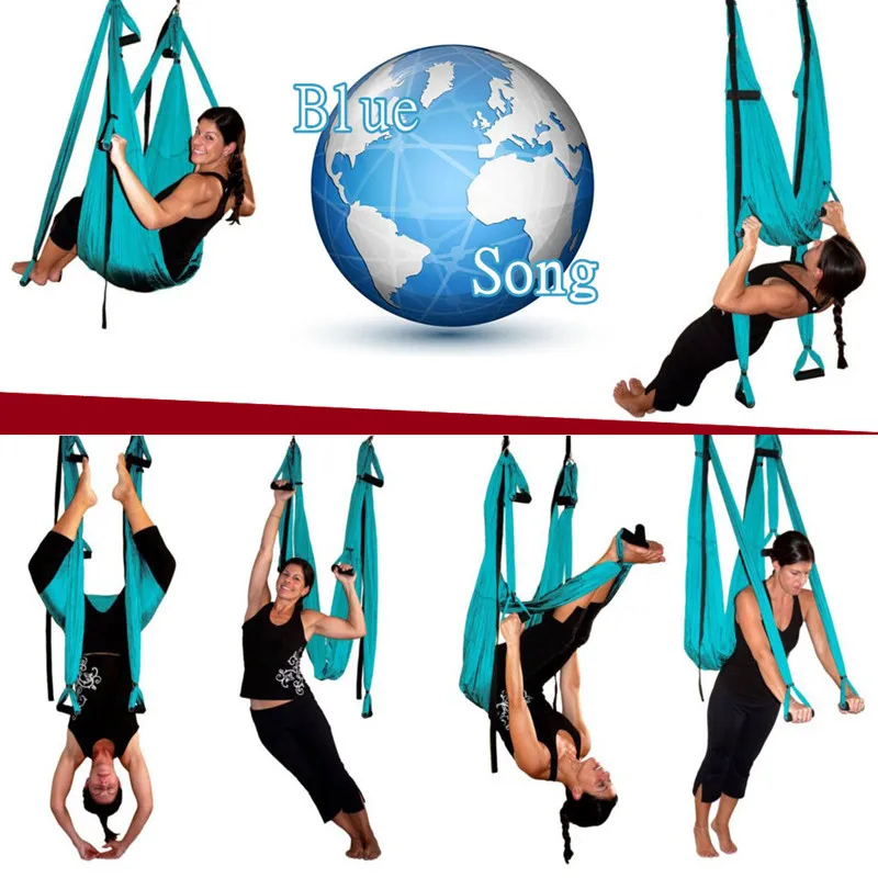 BlueSong Yoga Hammock Swing Parachute Fabric Inversion Therapy Anti gravity High Strength