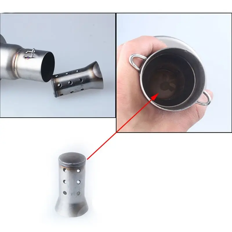 Exhaust Pipe Muffler Universal Stainless Steel 51mm Exhaust Pipe Muffler DB Killer For Honda YAMAHA Kawasaki Suzuki Noise Eliminator
