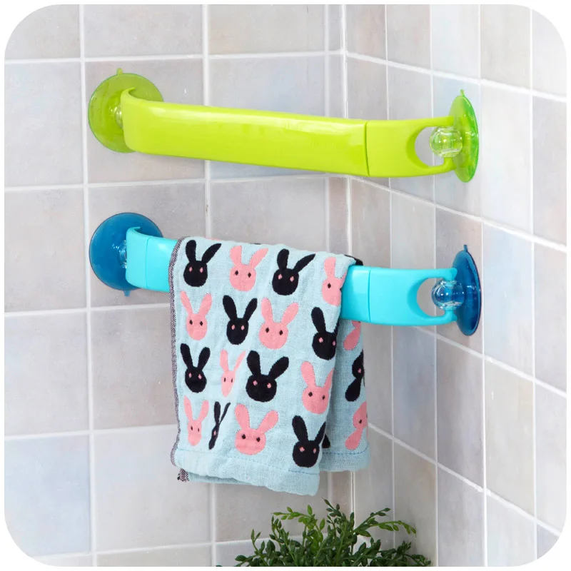 

Japanese style rotating strong suction cup retractable towel rack bathroom corner towel rack towel rack