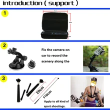 Gopro Accessories Set For Gopro 5 4 3+ 3 2 1EKEN H9R F60R W9R Xiaomi Yi 4K SJ4000 Action Cam with Head Strap Floating Stick