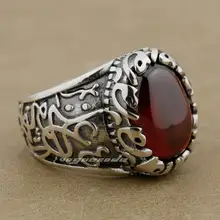 Кольца для женщин Красный CZ камень 925 серебро декоративный узор модное кольцо 9K015
