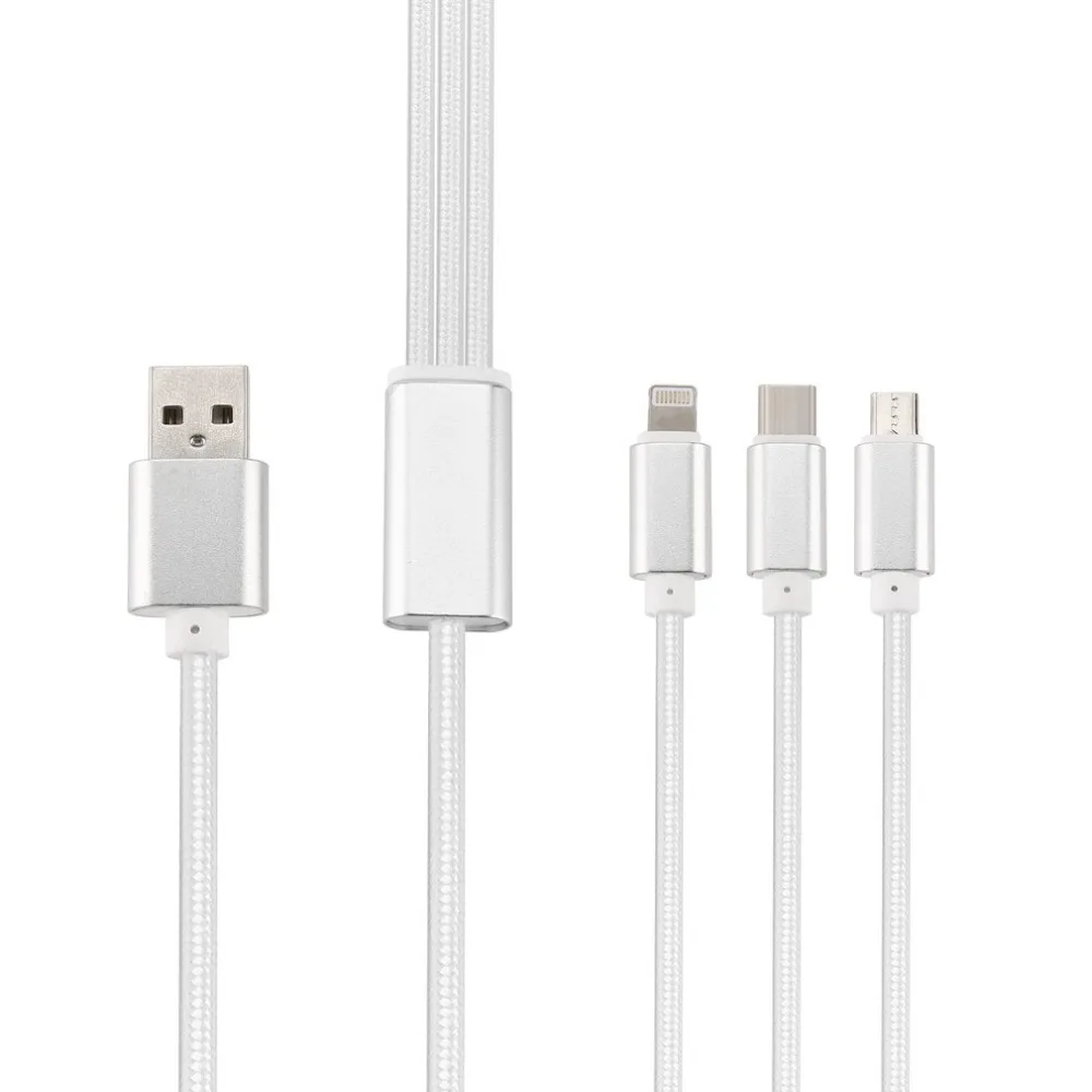 

3 In 1 Braided Charging Cable Charger Cable Micor USB Type-C Charging Cable Multi Charger Cable for iPhone for Android Phones