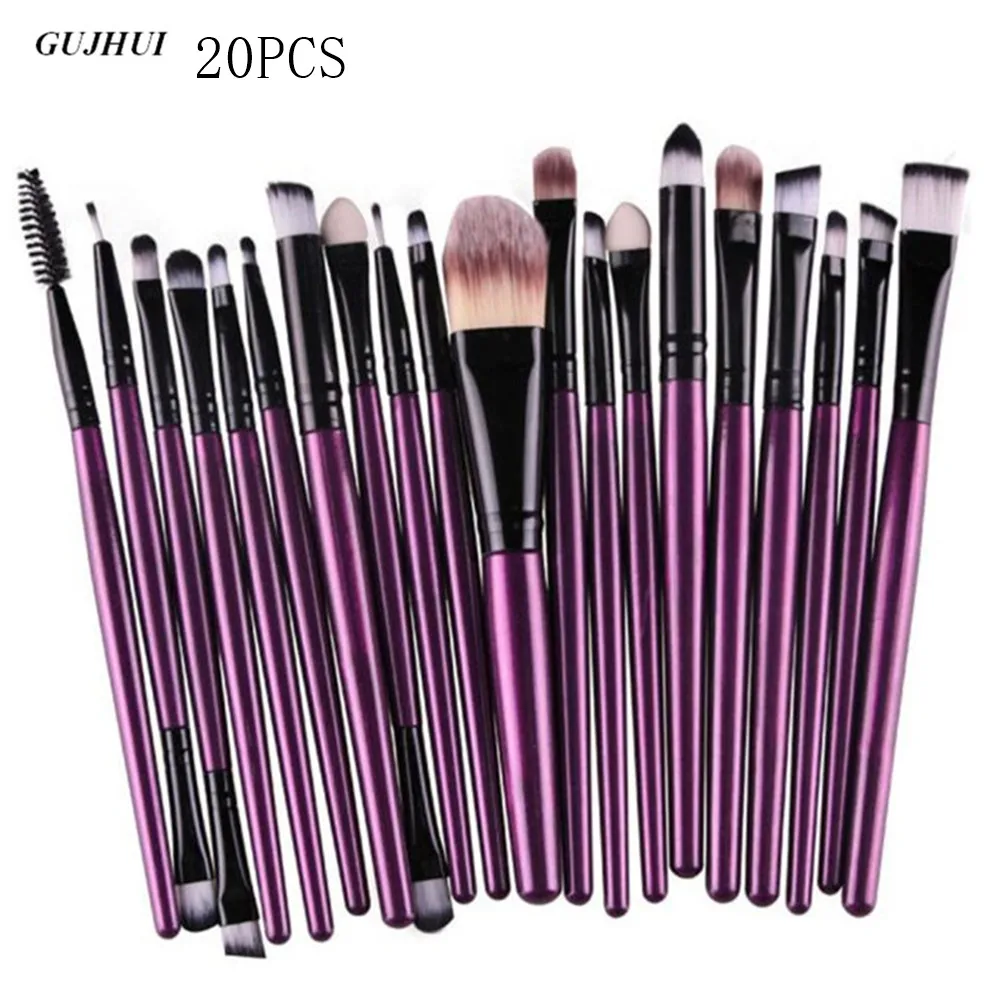 

GUJHUI 20Pcs Rose gold Makeup Brushes Set Pro Powder Blush Foundation Eyeshadow Eyeliner Lip Cosmetic Make up Brush Tool