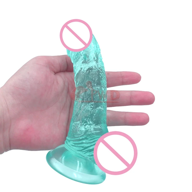 CPWD 6 3inch Transparent green Transparent purple Sex Toys Man Suction Cup waterproof Penis Realistic font