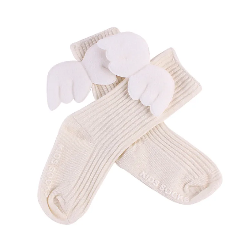 Baby Girls Princess Angel Wings Soft Cotton Lace Socks Kids Long Knee High Leg Warmers 0-4 Years Newborn Infant Baby Socks G0373
