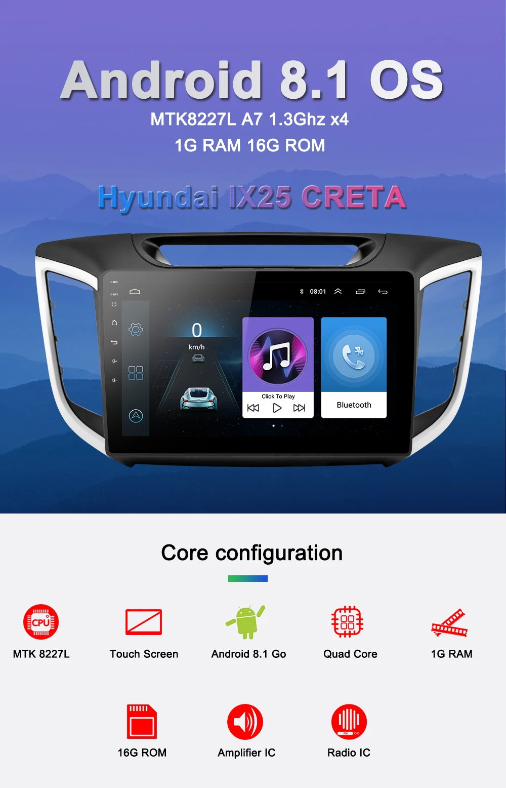 Flash Deal Navivox Android 8.1 2 Din Car DVD GPS Multimedia Player For Hyundai Creta IX25 Car DVD Navigation Radio Video Audio Car Player 0