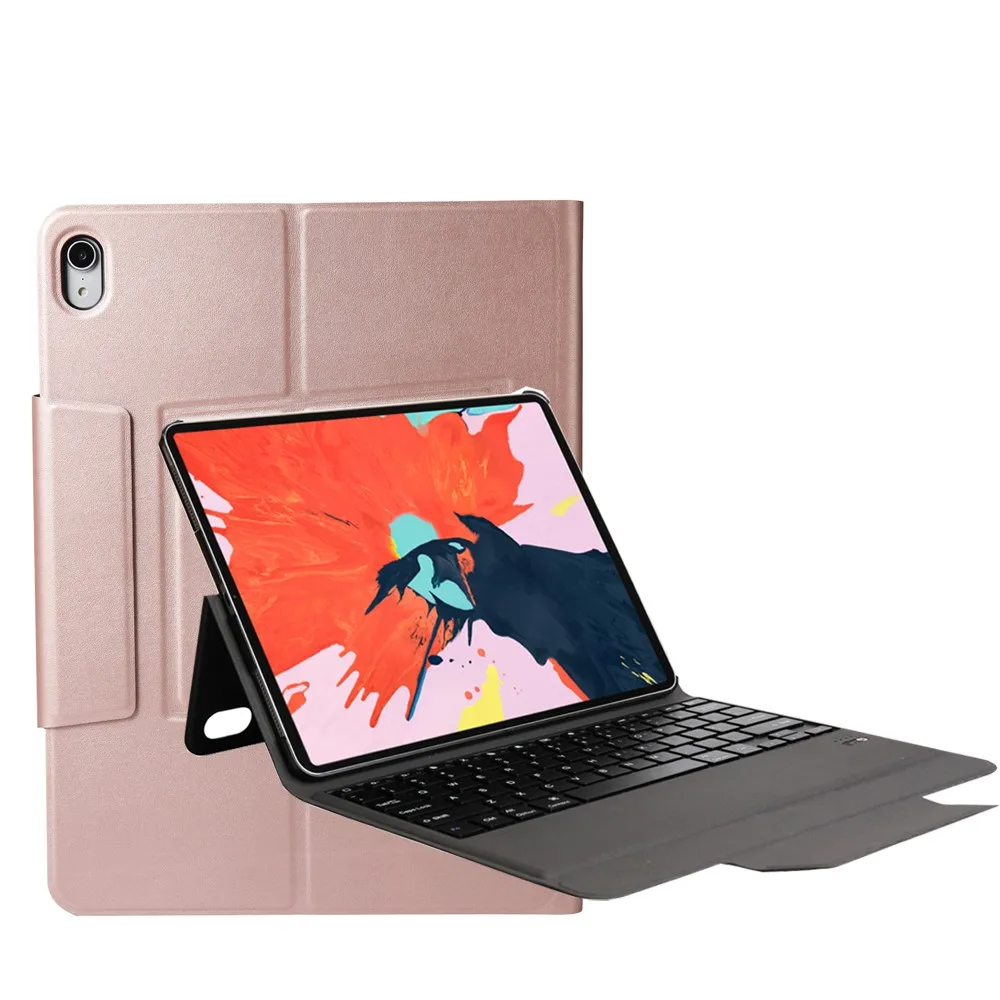Чехол с клавиатурой для Apple iPad Pro 11 a1989 A80 A2013 A1934, тонкий чехол с клавиатурой для iPad Pro 11, Чехол+ пленка+ ручка - Цвет: rose gold