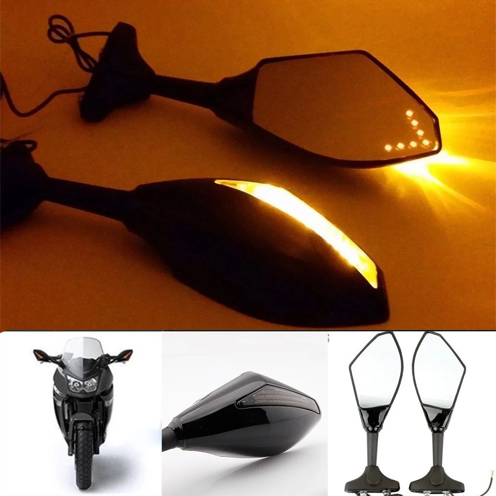 Evomosa Motorcycle Led Turn Signal Mirrors Indicator Flasher Arrow