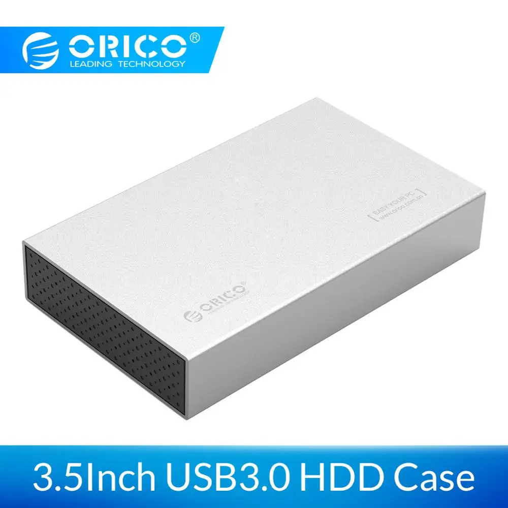 

ORICO Aluminum 3.5 Inch HDD Case SATA to USB 3.0 Hard Drive Enclosure for SSD HDD Disk Support 10TB UASP With 12V Power Adapter